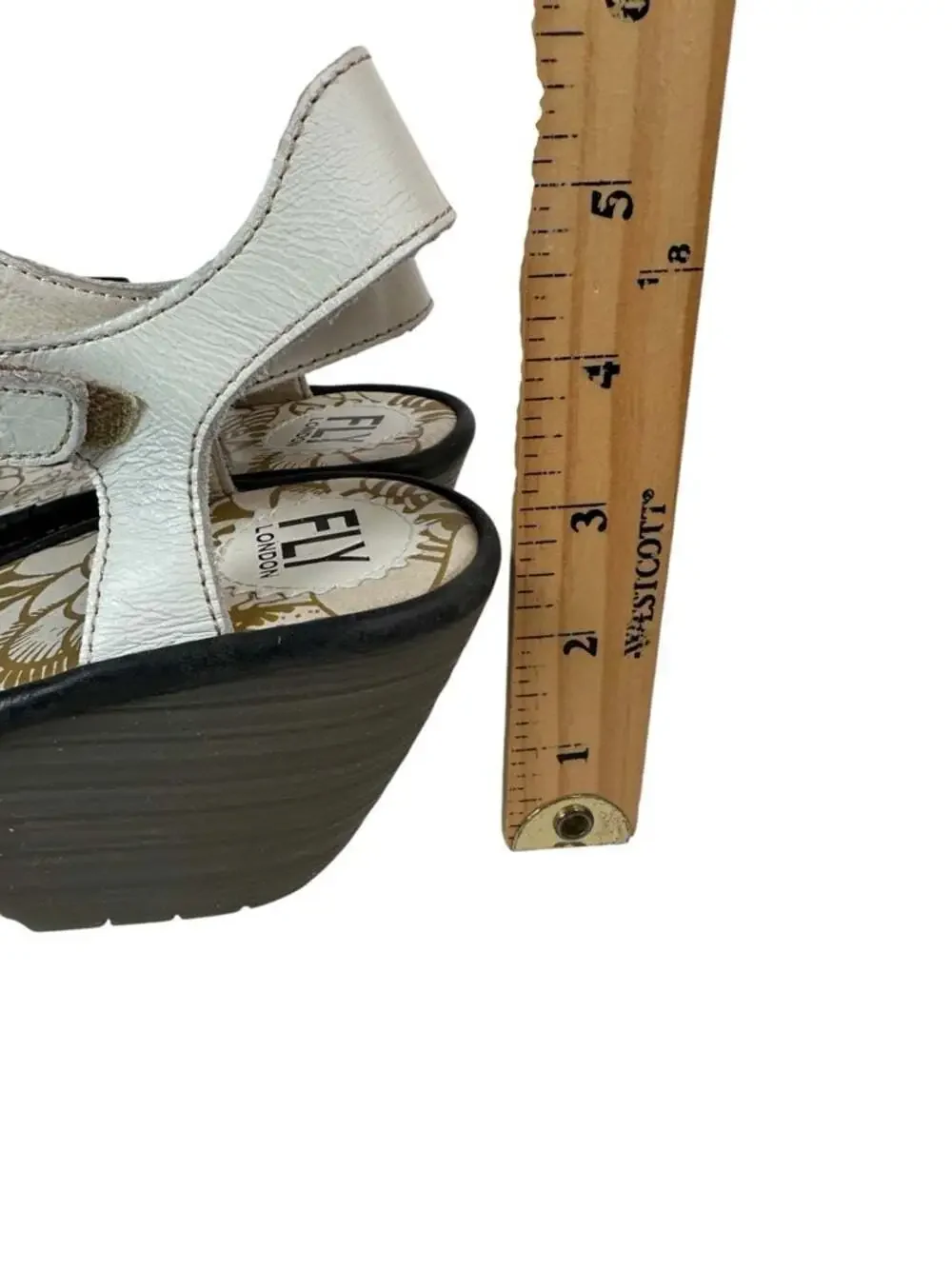 Fly London Yima Leather Colorblock Platform Wedge Sandals Euro 40 Womens